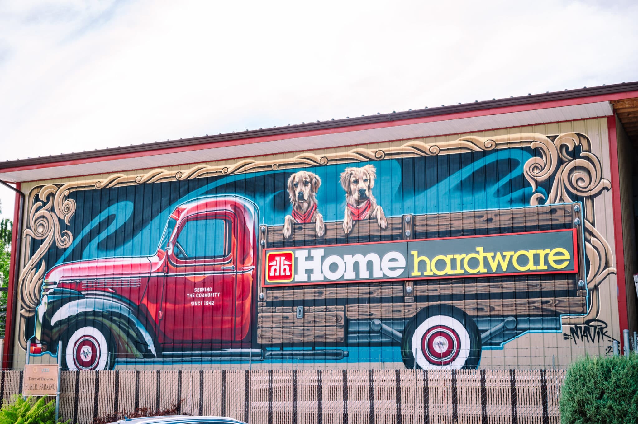 Home Hardware delivery truck parked in downtown Osoyoos