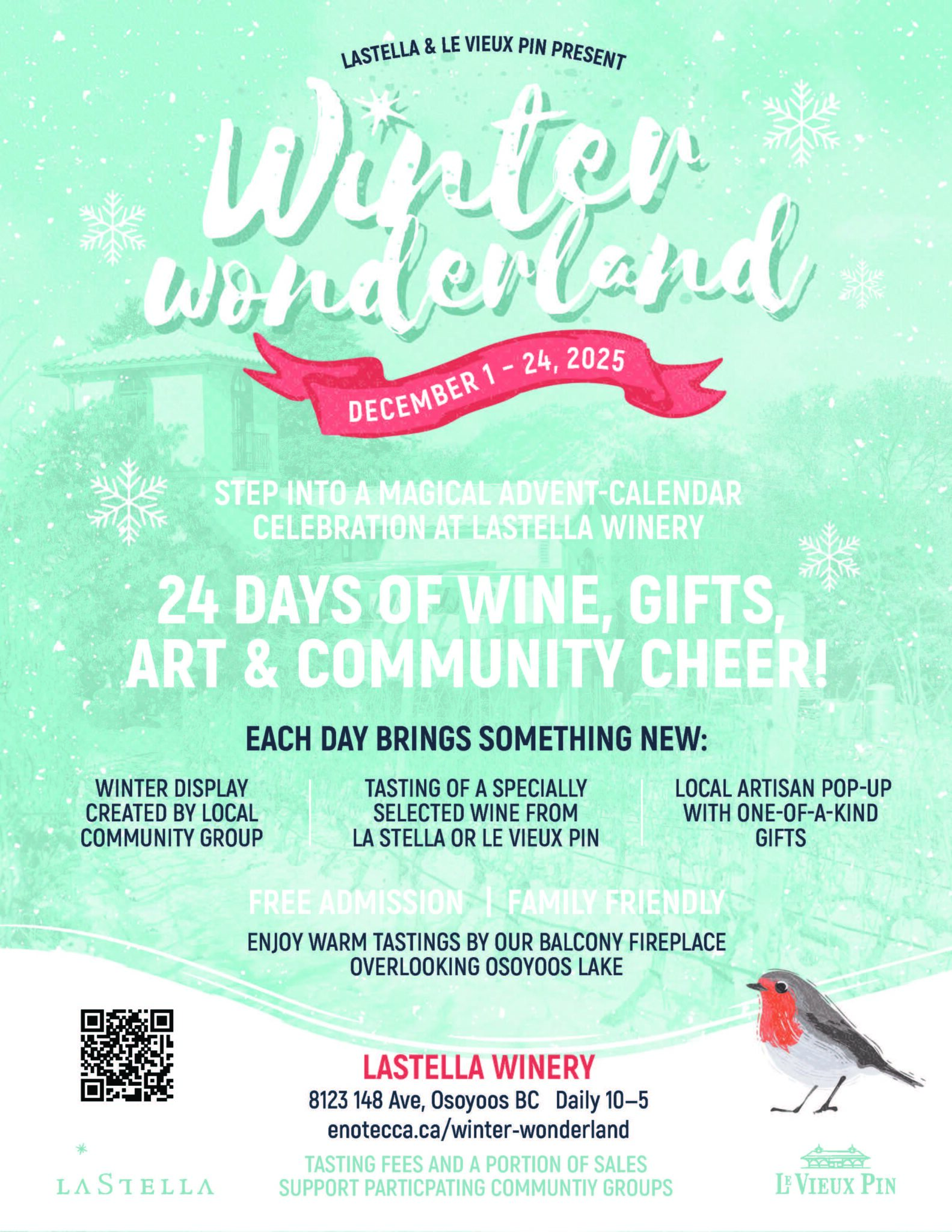 Winter Wonderland La Stella Winery Destination Osoyoos